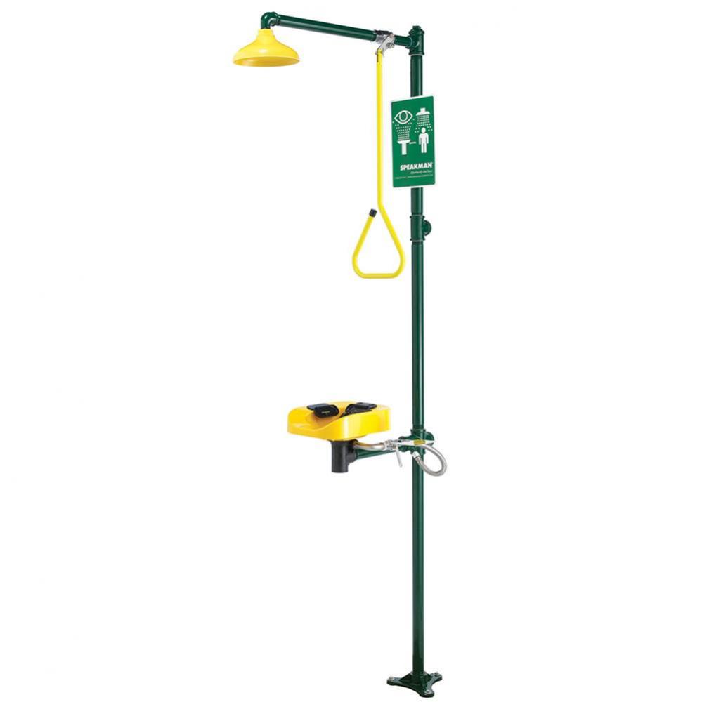 Speakman Optimus SE-1250 Eye And Face Wash SS Bowl Combination Emergency Shower System with Scald