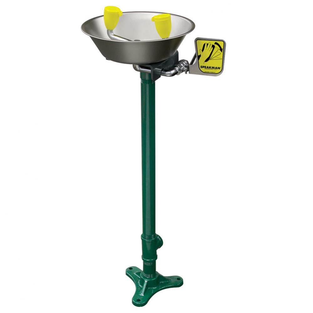Speakman Traditional Series Pedestal Mounted Eyewash with Stainless Steel Bowl