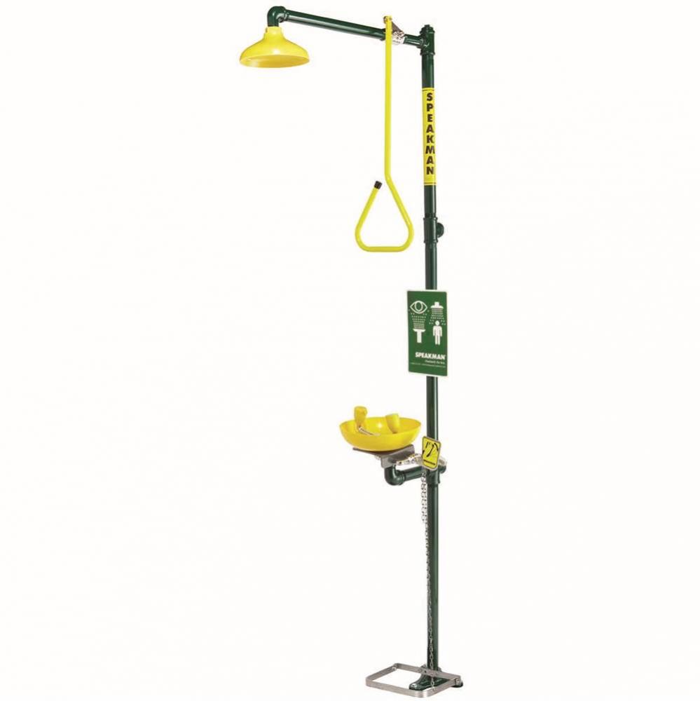 Speakman Traditional Series Combination Emergency Station with Plastic Bowl Eyewash with Hand &amp