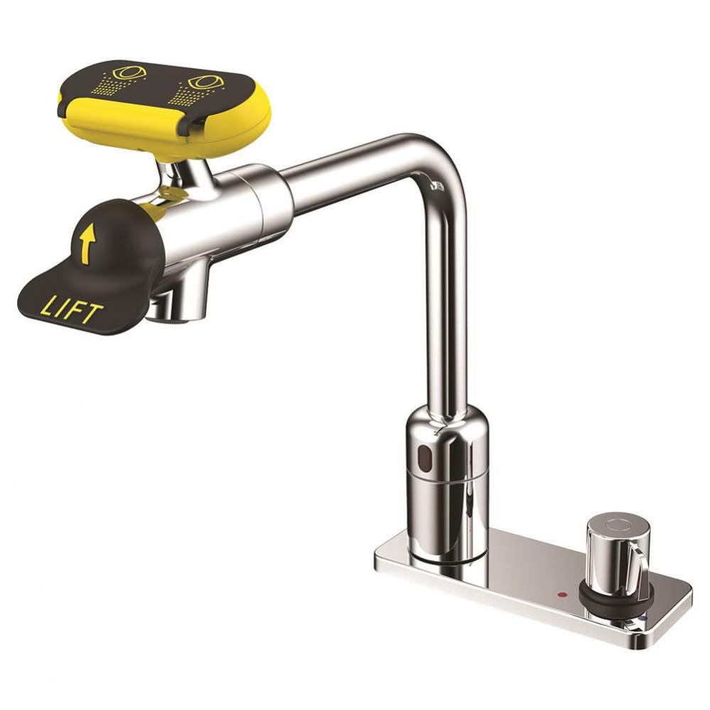 Speakman Eyesaver AC Powered Sensor Eyewash Faucet with 8 In. Spout &amp; Above Counter Mixer