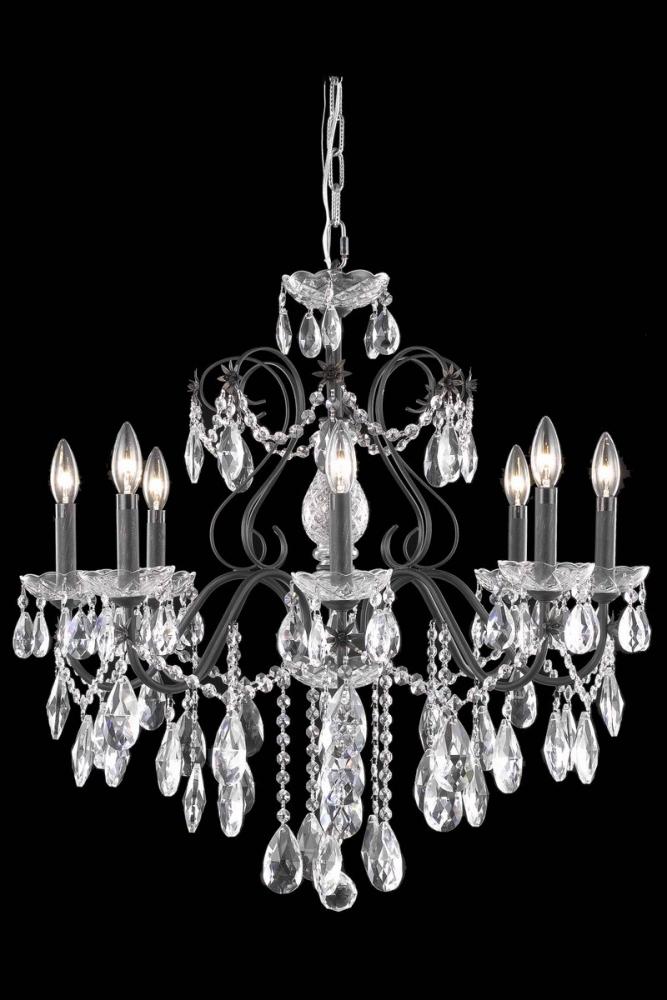 St. Francis 6 Light Dark Bronze Chandelier Clear Royal Cut Crystal