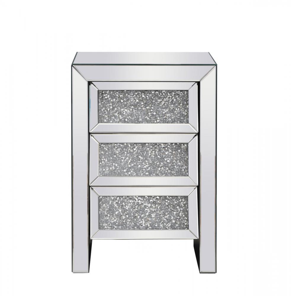 17.5 inch Crystal Bedside Table Silver Royal Cut Crystal