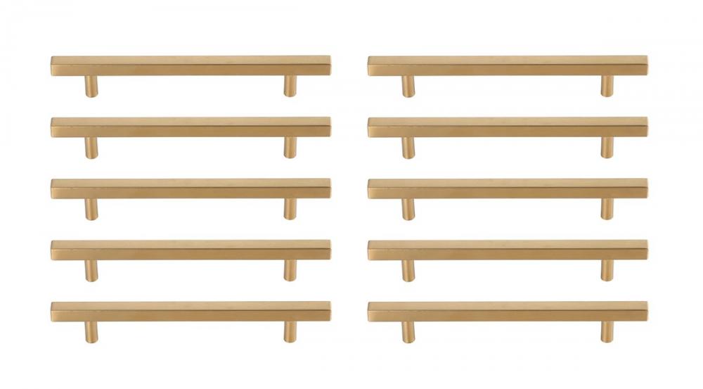 Dior 6-5/16&#34; Center to Center Brass Bar Pull Multipack (set of 10)