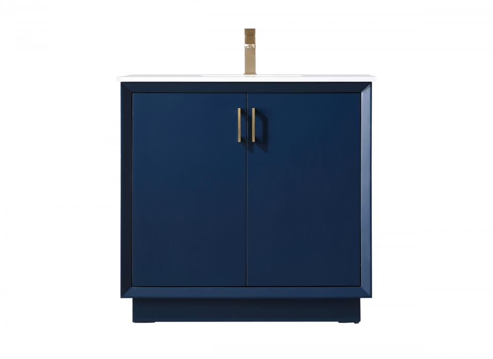 Vanity Cabinet 2Dr 36&#34;W x 22&#34;D x 35&#34;H blue