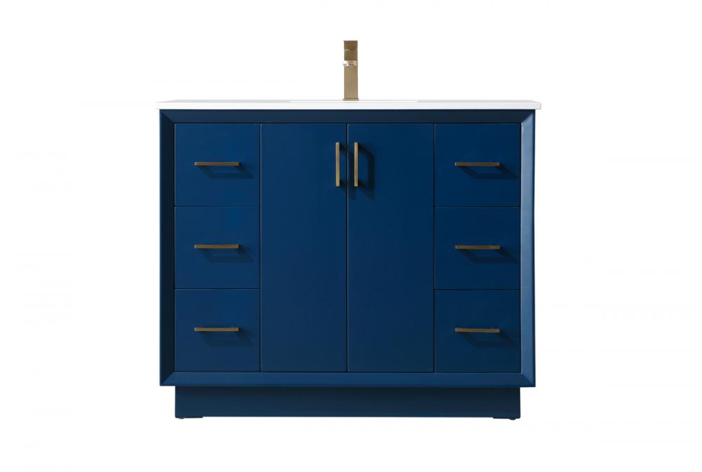 Vanity Cabinet 6Dw 2Dr 42&#34;W x 22&#34;D x 35&#34;H blue