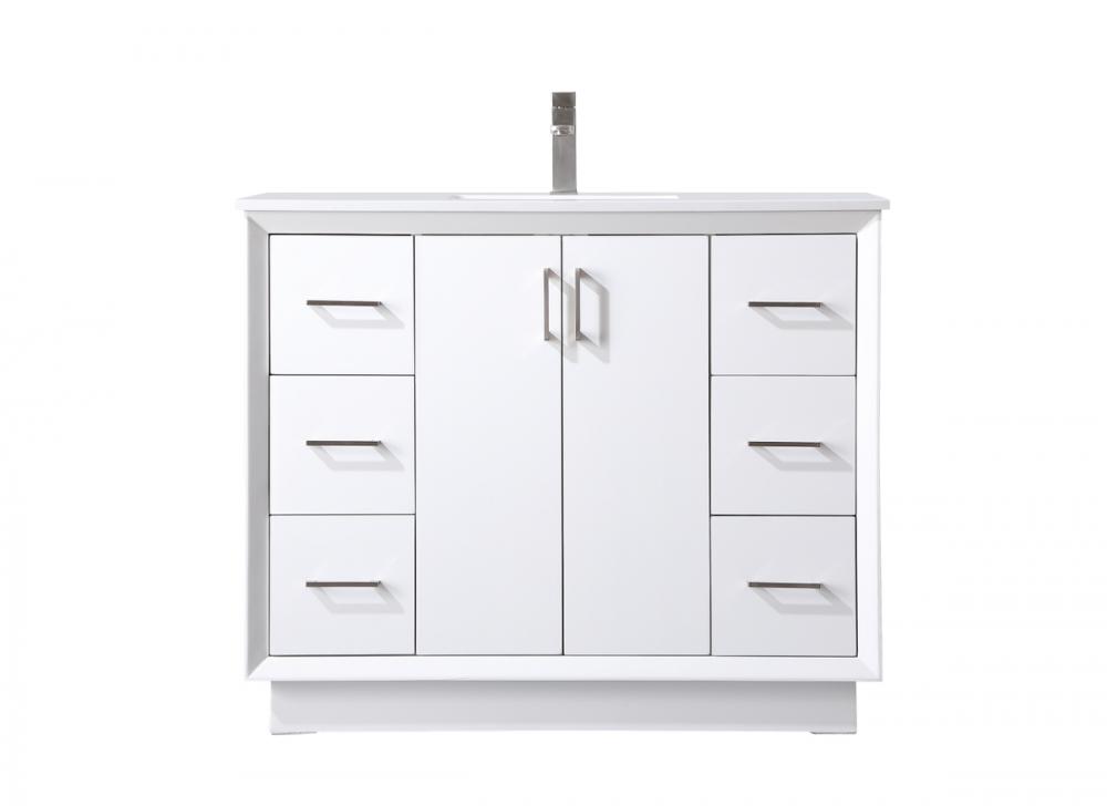 Vanity Cabinet 6Dw 2Dr 42&#34;W x 22&#34;D x 35&#34;H white