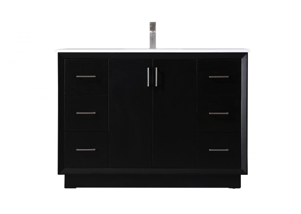 Vanity Cabinet 6Dw 2Dr 48&#34;W x 22&#34;D x 35&#34;H black