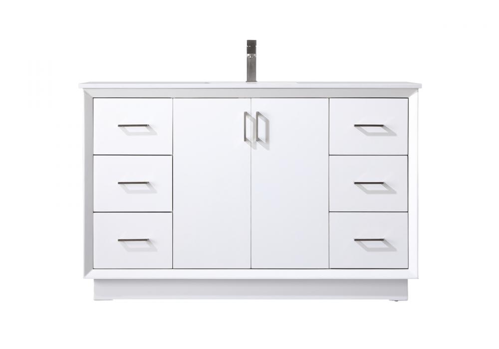 Vanity Cabinet 6Dw 2Dr 54&#34;W x 22&#34;D x 35&#34;H white