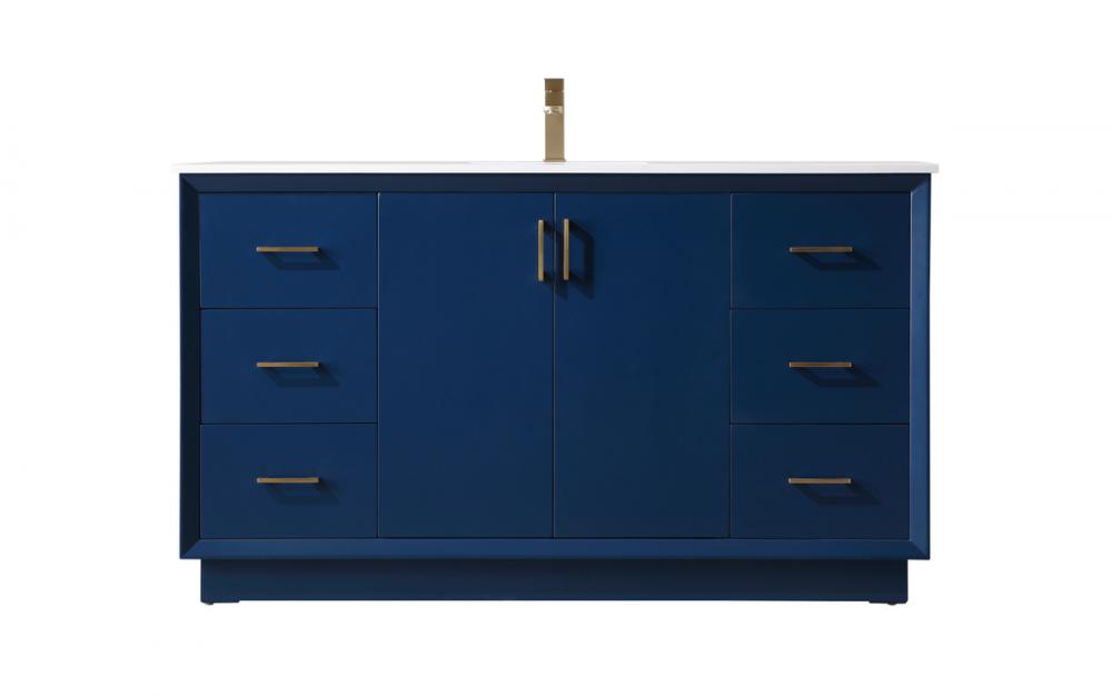 Vanity Cabinet 6Dw 2Dr 60&#34;W x 22&#34;D x 35&#34;H blue