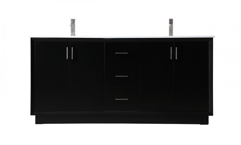 Vanity Cabinet 3Dw 4Dr 72&#34;W x 22&#34;D x 35&#34;H black
