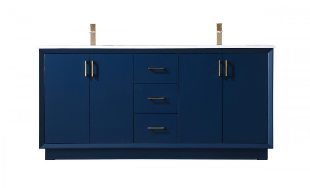 Vanity Cabinet 3Dw 4Dr 72&#34;W x 22&#34;D x 35&#34;H blue