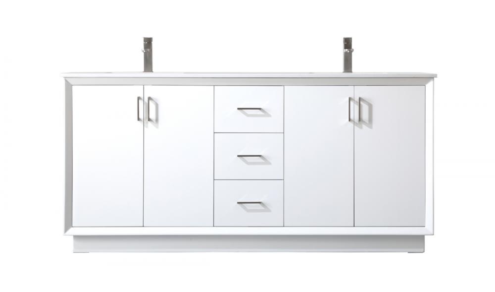 Vanity Cabinet 3Dw 4Dr 72&#34;W x 22&#34;D x 35&#34;H white