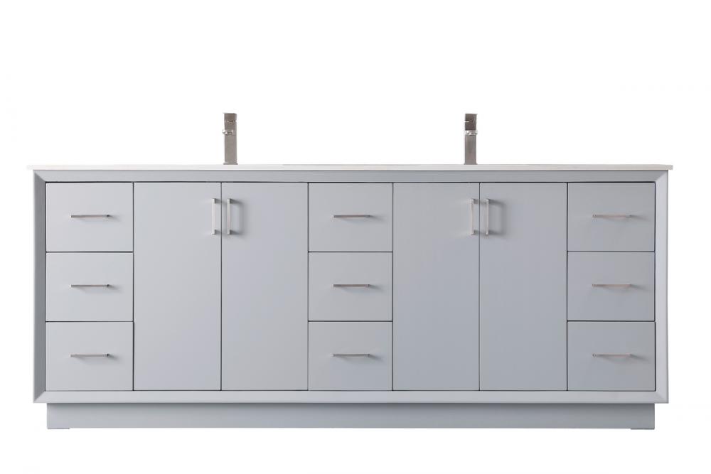 Vanity Cabinet 9Dw 4Dr 84&#34;W x 22&#34;D x 35&#34;H grey
