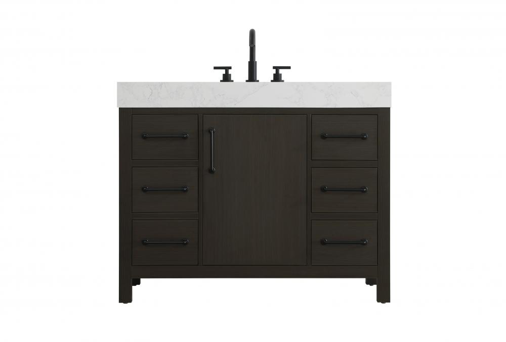 42 inch Single Bathroom Vanity In Mocha Brown