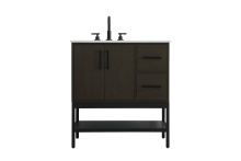 Elegant VF60732MMB - 32 inch Single Bathroom Vanity in Mocha Brown