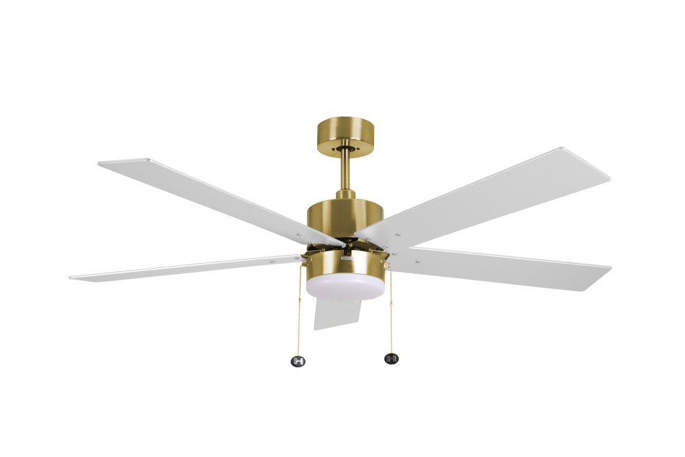 5-Blade 52&#34; CG Modern Cylinder Fan White Blades Pull Chain 3K, 4K, 5K