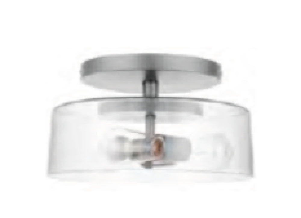 3-Light 15&#34; Clear Glass Semi-Flush Entry - NK