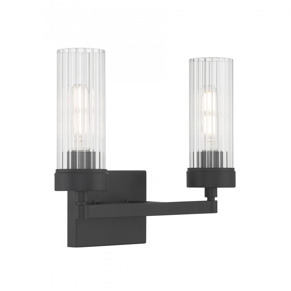 Lida 14&#39;&#39; Wide 2-Light Vanity Light - Matte Black